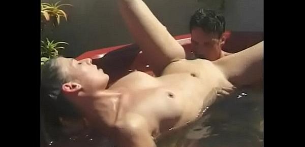  Sexy teen with small tits has sensual fuck in the jacuzzi